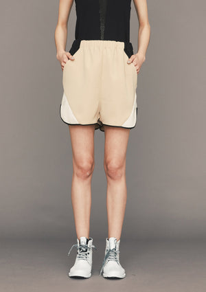 SHORTS - PATCHWORK beige/black/white - BERENIK