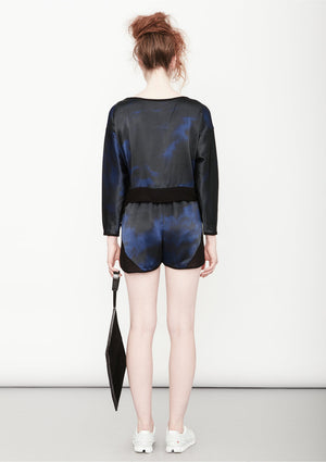 SWEATER - SILKY CUPRO printed blue - BERENIK