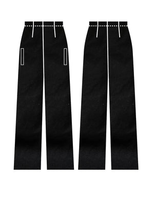 PANTS WIDE ELASTIC - black plain - BERENIK